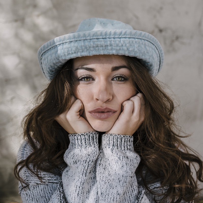 Portrait of a woman with open eyes looking at camera