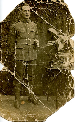 Old damaged photo with scratches and fading